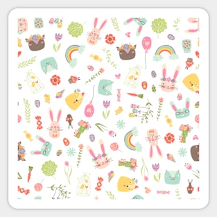 Colorful Easter Clipart Pattern Sticker